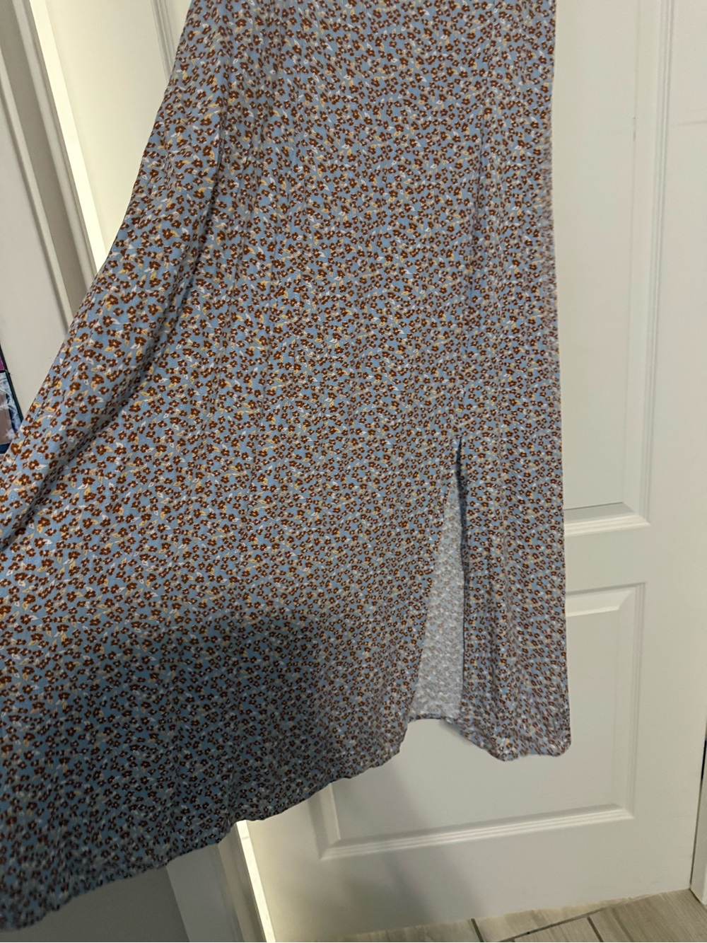Idyllwind Blue Floral Puff-Sleeve Midi Dress size XL - Picture 3 of 3